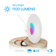 thumbnail image 2 of Infibrite 6” LED Light Fixture, White Modern Trim Dimmable RGBCW Music Sync Recessed Downlight, 6 Pack, 2 of 10