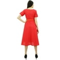 thumbnail image 2 of Bimba Women's Short Sleeve Linen Shift Dress With Belt Casual Dresses, 2 of 8