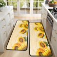 thumbnail image 4 of Kitchen Rugs Sets Of 2,Beige Sunflower Handwriting Pattern Anti Fatigue Kitchen Mat Rugs Non Slip Washable,Decorative Kitchen Floor Mats for Kitchen,Sink,Laundry,17"x47"+17"x47", 4 of 5