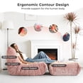 thumbnail image 5 of Congermom Bean Bag Ottoman, Foot Rest, Pouf Ottoman, Fireside Chair Memory Foam Lazy Bean Bag Sofa for Living Room, Bedroom, Dorm, Office(Pink), 5 of 5
