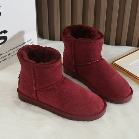 

Women s Ankle Snow Boots Fluffy Fur Thermal Insulated Suede Shoes Women s Footwear