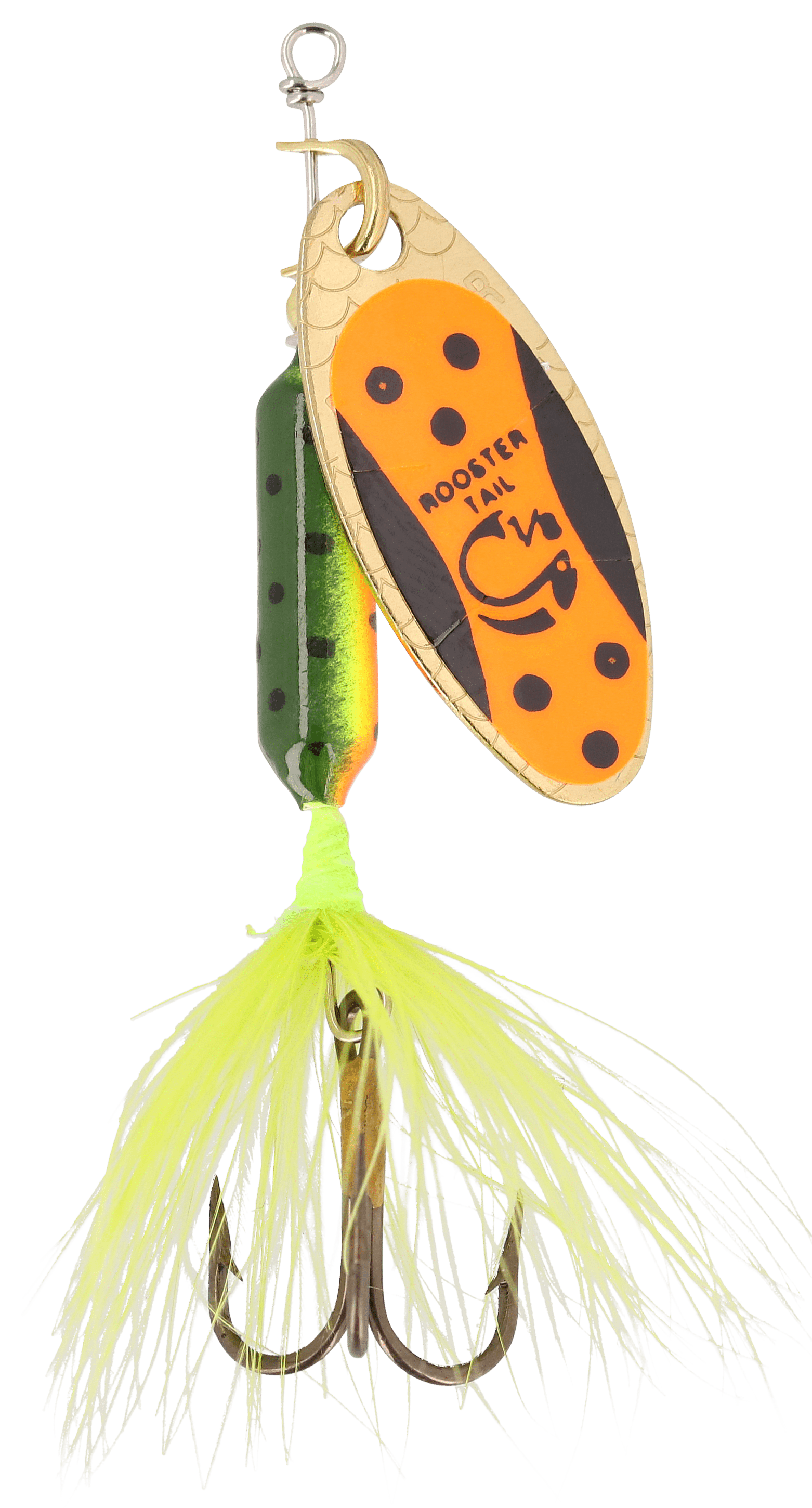 Rooster Tail, Inline Spinnerbait Fishing Lure, Fire Tiger Tux, 1/8 oz