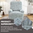 thumbnail image 6 of Lavish Cover Stretch Recliner Chair Cover, 4 Pieces Non-Slip Slipcovers for Recliner Chair, Washable Furniture Protector with Pocket & Elastic Bottom for Kids Pets, Dark Coffee Lines, 6 of 11