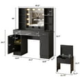 thumbnail image 5 of Veanerwood Large Makeup Vanity with Lights, Bedroom Vanity Table with Charging Station, Modern Dressing Table, 45.2in, Black, 5 of 9