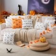 thumbnail image 6 of Halloween White Scare Ghost Throw Pillow Covers 18x18 inch Set of 2, Cute Skeleton Pillowcases Holiday Cushions Covers for Halloween Decorations Indoor Home Sofa Scare Couch, 6 of 6