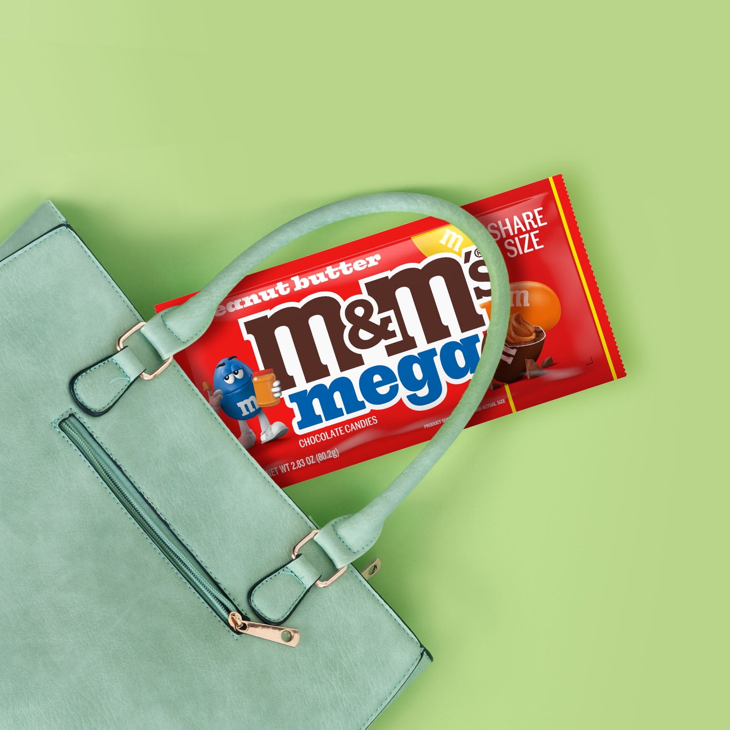 (3 pack) M&M's Mega Peanut Butter Chocolate Candy, Share Size - 2.83 oz Pack