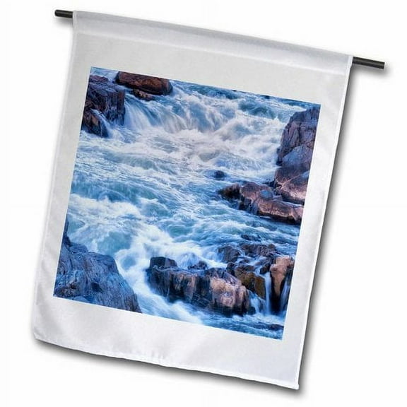 3dRose, USA, Virginia, Great Falls Park, Potomac River - US47 BJA0034 - Jaynes Gallery, 12 x 18 inch Garden Flag