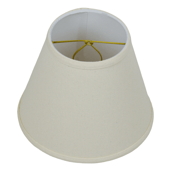 Fenchel Shades | 5" Top Diameter x 9" Bottom Diameter x 7 Slant, (Bulb Clip Attachment) Empire Lamp Shade - (Linen Beige Homespun)