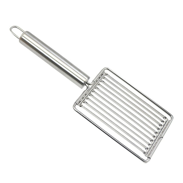 Stainless Steel Fruit Slicer with Ergonomic Handle, Adjustable Thickness Setting, Dishwasher Safe for Kitchen Use