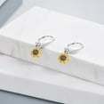 thumbnail image 4 of DOLIOX 925 Sterling Silver Evil Eyes Sunflower Cherry Blossom Greek Star Dangle Earrings Leverback Earrings for Women Birthday Hypoallergenic, 4 of 5