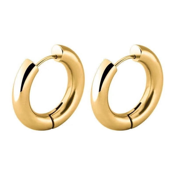 La hebilla de oreja de acero de titanio no se desvanece, joyería de hebilla de oreja de acero inoxidable redonda de temperamento simple
