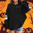 thumbnail image 2 of Zylarhe Halloween Sweatshirts for Kids Girls Hoodies Letter Print Pullover Long Sleeve Casual Outfit Soft Everyday Black 3-4 Years, 2 of 4