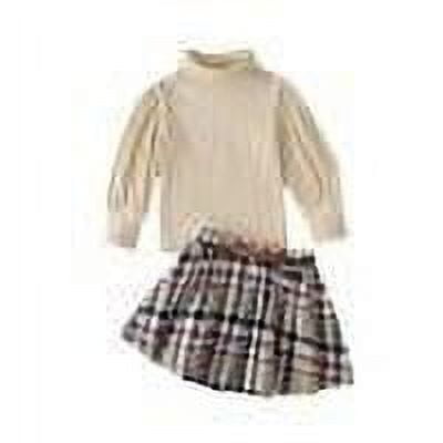 Conjunto de dos piezas de top y falda plisada a cuadros para niña de hoksml, ideal para niñas de 3 a 8 años.