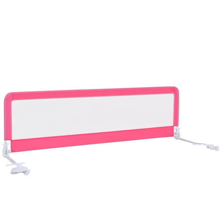 Babyjoy 71''Foldable Baby Bed Rail Guard Toddlers Swing Down Safety Bedrail Pink