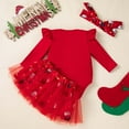 thumbnail image 5 of Gaexia Baby Girl Sets 6-9 Months Baby Girl Thanksgiving Outfit Bodysuit+Tutu Skirt+Headband Clothes Set Christmas Clothes,Z10-Red,3-6 Months, 5 of 6