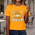 thumbnail image 7 of Endives Women's Short Sleeve T-shirt Plus Size Teacher Shirt Womens Graphic T Shirt Summer Tops Funny Print Crew Neck Casual Loose Cute T Shirts T Shirts for Women Orange XXXXL, 7 of 7