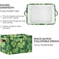 thumbnail image 3 of St. Patrick's Day Shamrock Storage Basket with Handles Collapsible Storage Bins Canvas Fabric Storage Organizer for Shelves Closet Bedroom Living Room 1Pack Decor Gifts, 3 of 7