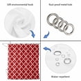 thumbnail image 5 of Quatrefoil Moroccan Pattern Waterproof Fabric Shower Curtain,Geometric Red Backdrop Waterproof Fabric Shower Curtain for Bathroom Curtains Bathtubs Shower Curtains with 12 Hooks Extra Long 72x96, 5 of 8