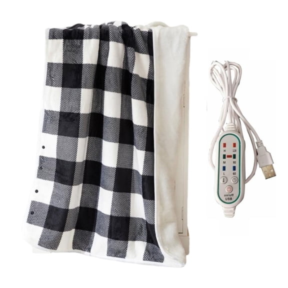 ANXPTIME Heated Blanket Wrap Portable USB Warm Shawl Blanket Adjustable Flannel Throw