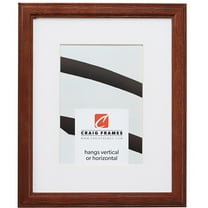 Craig Frames Wiltshire 236, Simple Brown Hardwood Picture Frame with Single White Mat - Displays a 16 x 24 Inch Print with the Mat or 20 x 27 Inch without the Mat