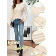 thumbnail image 6 of Eytino Women's Sweaters Cable Knit Sweater Fall Winter Casual Long Sleeve Crewneck Lightweight Pullover Sweater Tops Beige M, 6 of 11