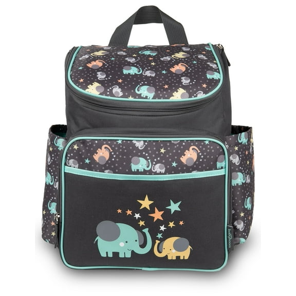 Baby Boom Elephant Print Top Zip Back Pack Unisex Diaper Bag, Infant and Toddler