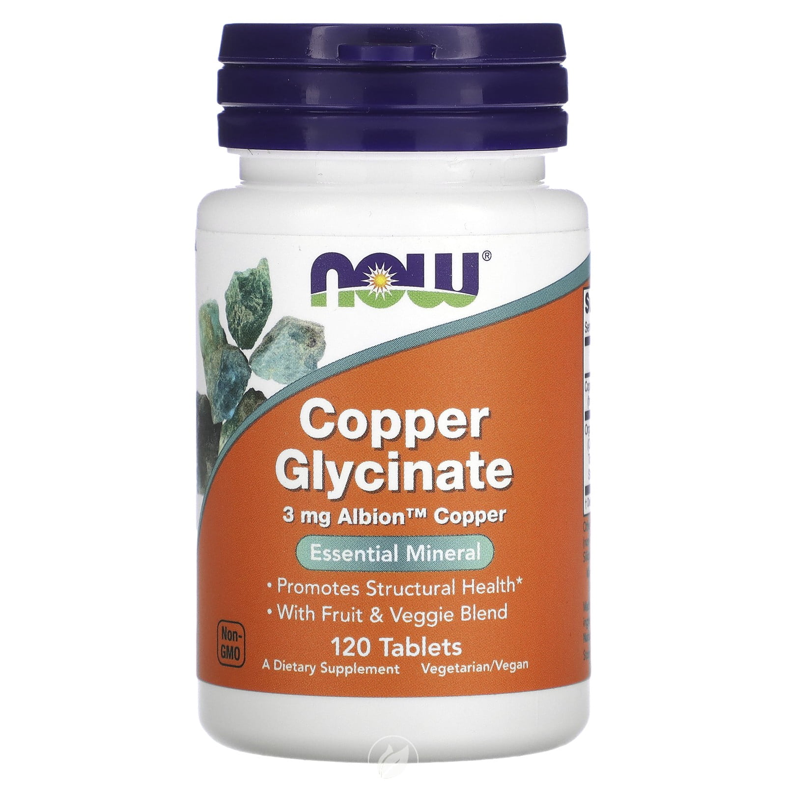 NOW Supplements Copper Glycinate 3Mg 120 Tabs
