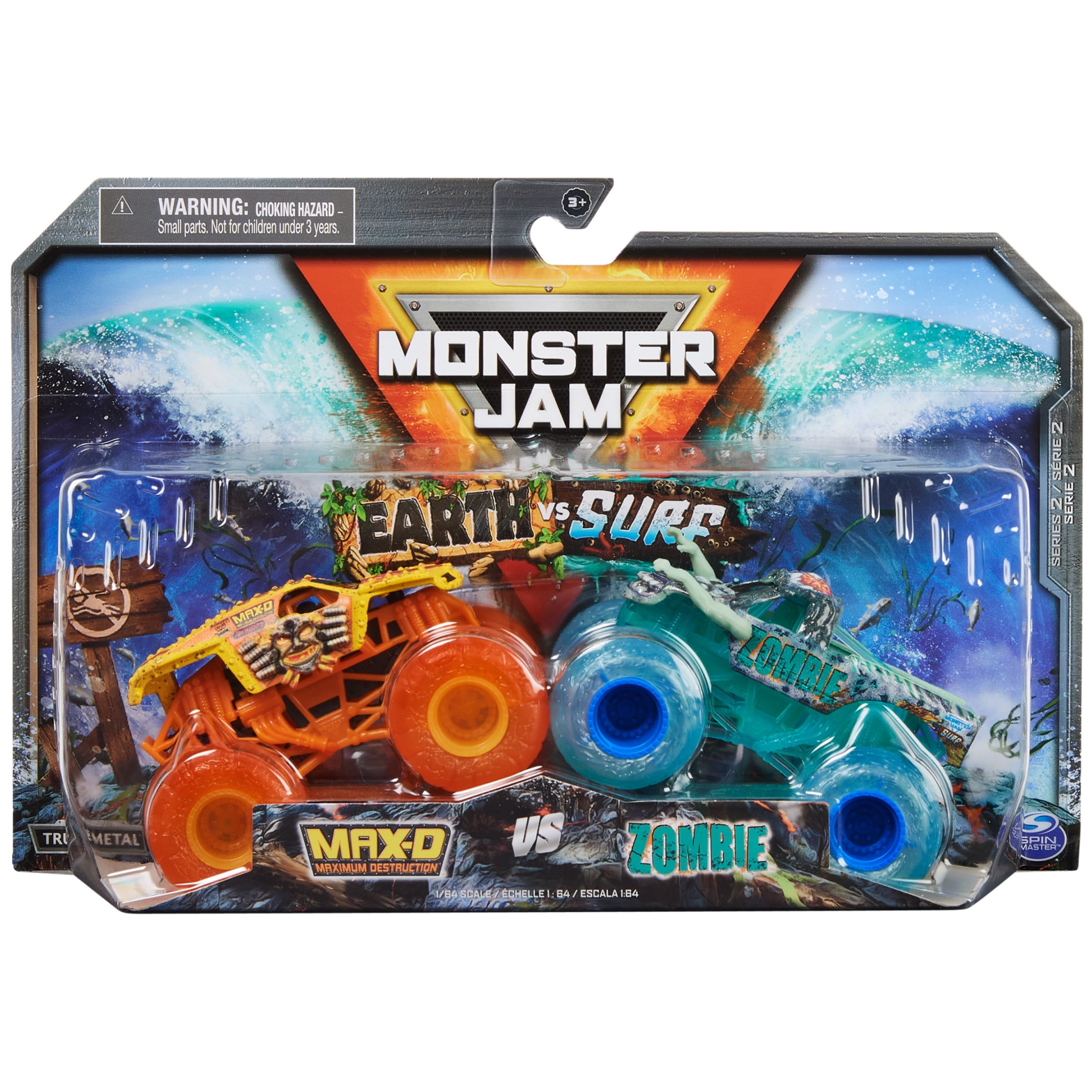 Monster Jam, 1:64 Scale Die-Cast Monster Trucks 2-Pack (Styles May Vary)