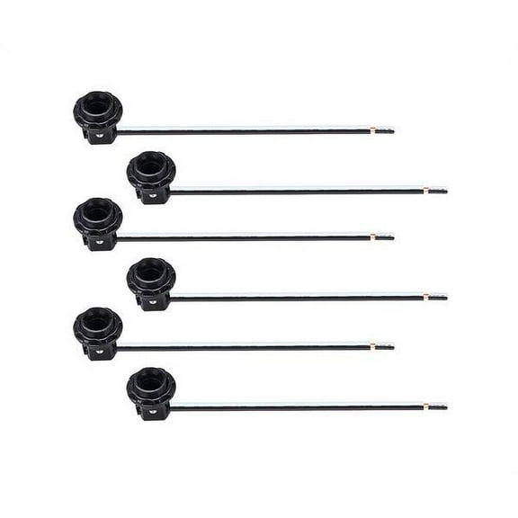 Aspen Creative 21041-06 Candelabra Base Socket Kit in Black with 8" Black & White Leads (6 Pack)