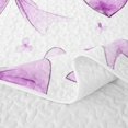thumbnail image 5 of Erosebridal Purple Bow Flower Quilt King for Girls, Watercolor Groovy King Coverlet Set, 3pcs, 5 of 7