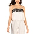 thumbnail image 3 of Leyden Womens Lace Trim Cami Tank Top, Metallic, X-Small, 3 of 5