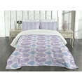 thumbnail image 3 of Ambesonne Whale Quilted Bedspread Set 3 Pcs, Sea Life Paisley Illustration, King Size, Pale Pink Purple Blue, 3 of 5