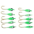 thumbnail image 3 of Plantillas de pesca en hielo, señuelos de invierno con púas, Mini gancho, accesorios, forma de renacuajo verde, 10 Uds., 3 of 10