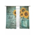 thumbnail image 2 of Sheer Curtain Panels Sunflower Retro Floral Rod Pocket Voile Window Curtains Plant Leaves Vase Window Treatments Ligh Filtering Privacy Curtain Drapes for Bedroom Living Room 2 Panel Set 72 Inch, 2 of 9