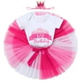 thumbnail image 3 of IBTOM CASTLE Infant Baby Girls 1/2 Birthday Outfit Princess Romper Tutu Skirt Sequin Crown Headband Clothes Set for Cake Smash Photo Prop 3-6 Months Hot Pink, 3 of 8