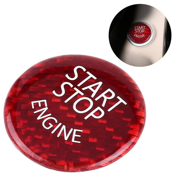 Red Carbon Fiber Engine Start Stop Button Cover For BMW 1-7 Series X1 X3-X6