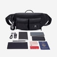 thumbnail image 4 of Irfora Mujeres Hombres Riñonera negra con bolsillo con cremallera Correa ajustable Bolsa de cinturón multiusos Bolsa de hombro Bolsa Bolsa de pecho para gimnasio Fitness Entrenamiento Viajes Irfora Cangurera, 4 of 7