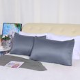 thumbnail image 2 of Soft Silky Satin Pillowcases for Hair Skin 2PCS Pillow Case Standard, Slate Gray, 2 of 9