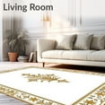 thumbnail image 2 of ODIKA 2'x3' Machine Washable Non-Slip Area Rug, Ornamental Fleur Aristocratic Dynasty Exquisite High Traffic Rug with Pad, White, 582188, 2 of 8