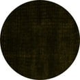 thumbnail image 1 of Ahgly Company Indoor Round Abstract Yellow Modern Area Rugs, 3' Round, 1 of 4
