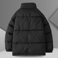 thumbnail image 7 of Herrnalise Men Casual Solid Stand Collar Zipper Windproof Keep Warm Long Sleeve Jacket Coats Black, 7 of 7