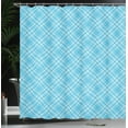 thumbnail image 3 of Ambesonne Plaid Shower Curtain, British Diagonal Square Check, 69"Wx84"L, Sky Blue Blue, 3 of 4