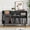 Black, variant on Large Record Player Stand, Vinyl Record Storage Holder, Record Player Table with Power Outlet (walnut)