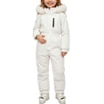 thumbnail image 2 of Xdegoge Toddler Girls Waterproof Snowsuit One Piece Ski Jumpsuit Windproof Hooded Outerwear Warm Snow Wear for Outdoor Sports Winter Vacation Snowboarding, 2 of 6