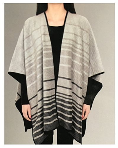 Ike Behar Ladies' Reversible Fashion Wrap Multi-Color One Size Grey ...