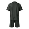 thumbnail image 7 of Men'S Breathable Collared Polo Shirt Short Sleeve And Elastic Waist Drawstring Shorts Set Casual Athletic Tracksuits For Summer Outdoor,Dark Gray,M, 7 of 7