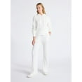 thumbnail image 2 of Free Assembly Women's Cozy Yarn Wide Leg Cable Knit Sweater Pants, Size XS-XXL, 2 of 5