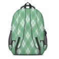 thumbnail image 3 of Green and White Checkered Pattern Backpack for School, Cute School Bag with Adjustable Shoulder Straps and Padded Back, 16.9"x12.6"x5.9", 3 of 5