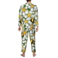 thumbnail image 5 of Bingfone Men'S Pajama Set 2 Piece Loungewear Pjs, Long Sleeve With Pajama Pants-Bees And Flower, 5 of 9