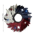 thumbnail image 3 of Independence Day Red White Blue Patriotic Garland Front Door Wreath Hanging Door Decoration Outdoor Indoor 4th of July Memorial Veterans Labor Day Party Home Holiday Decor Wreath Ornament, 3 of 6